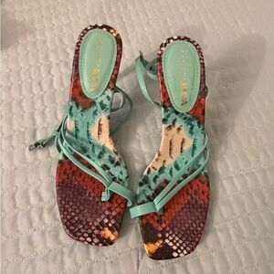 Fashion Nova Multicolor Snakeskin Heels